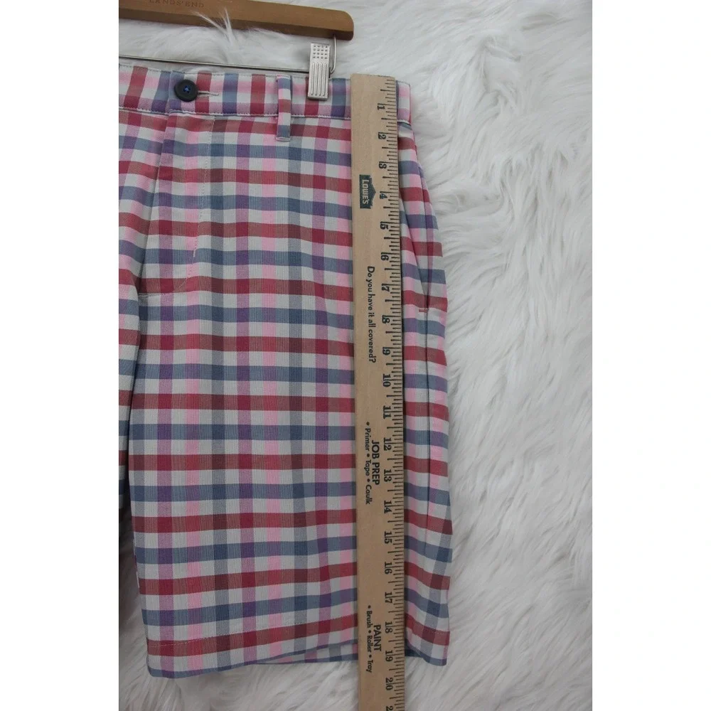 Tommy Bahama Beach Driver Check Shorts Men's 32 Blue Red Performance Golf #1446